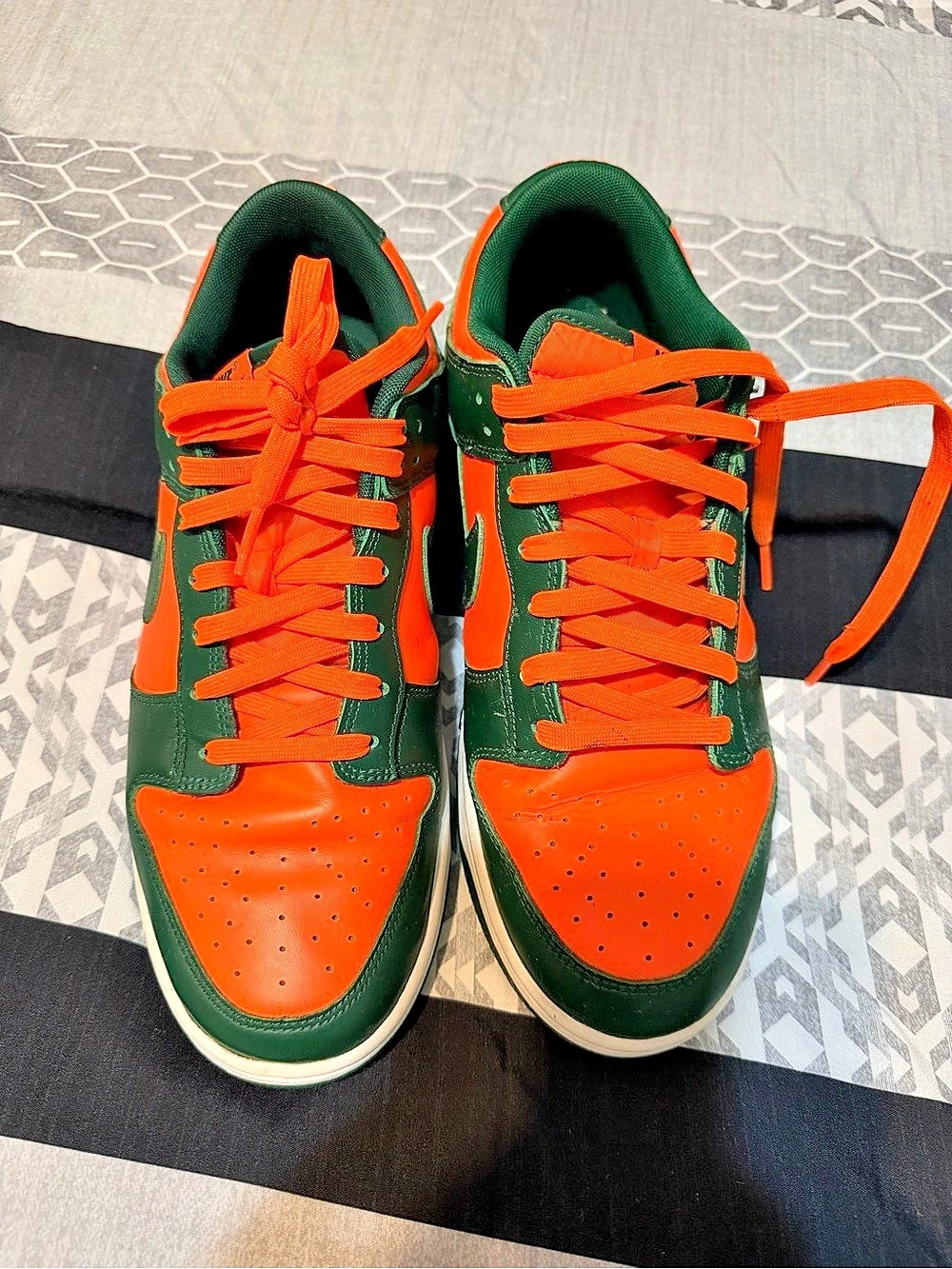 Nike Dunk Low Retro "Miami Hurricanes" Green & Orange Sneakers